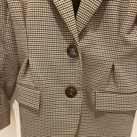 Zara Brown and Black Houndstooth Blazer women’s S - Picture 5 of 11